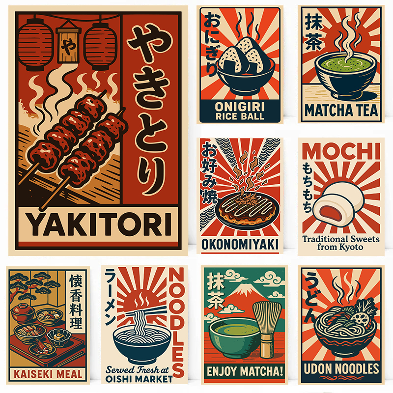 Japanese Lifestyle And Traditions - Vintage Style Japanese Food Poster Traditional
