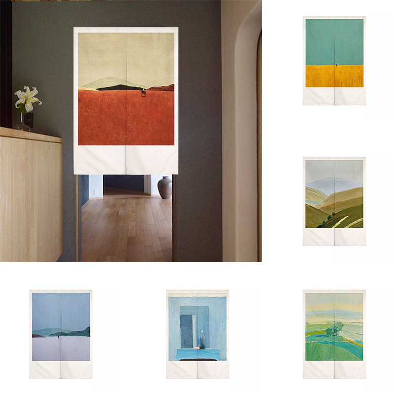 Noren Curtain Doorway - Creative Oil Nature Landscape Painting Cloth