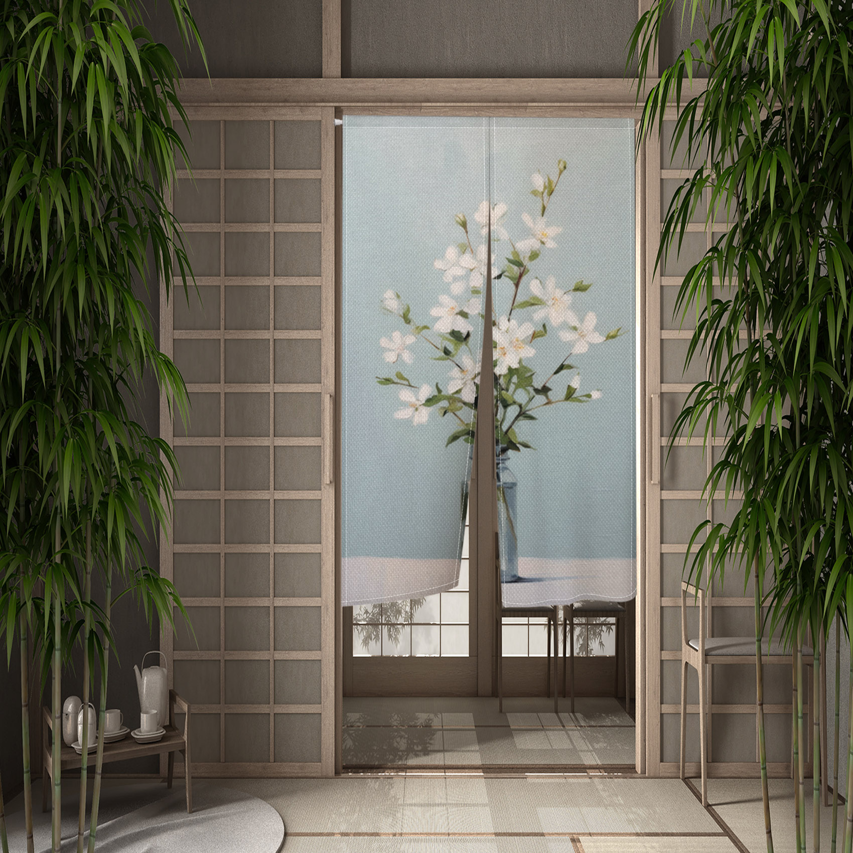 Cherry Blossom Door Curtain Ja - Noren Curtain Doorway reseña y precio