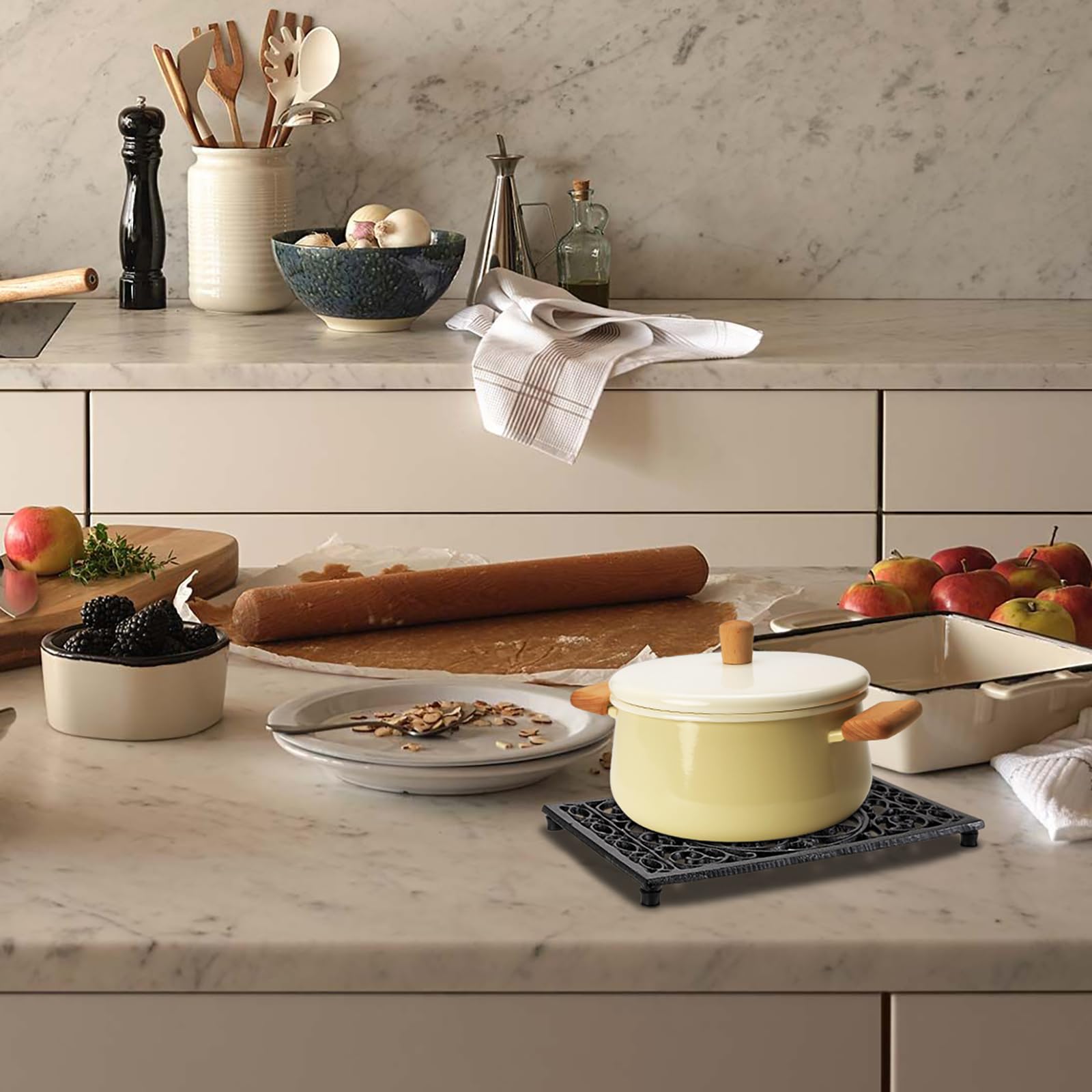 Rectangle Cast Iron Trivet Hea - Cast Iron Tetsubin reseña y precio