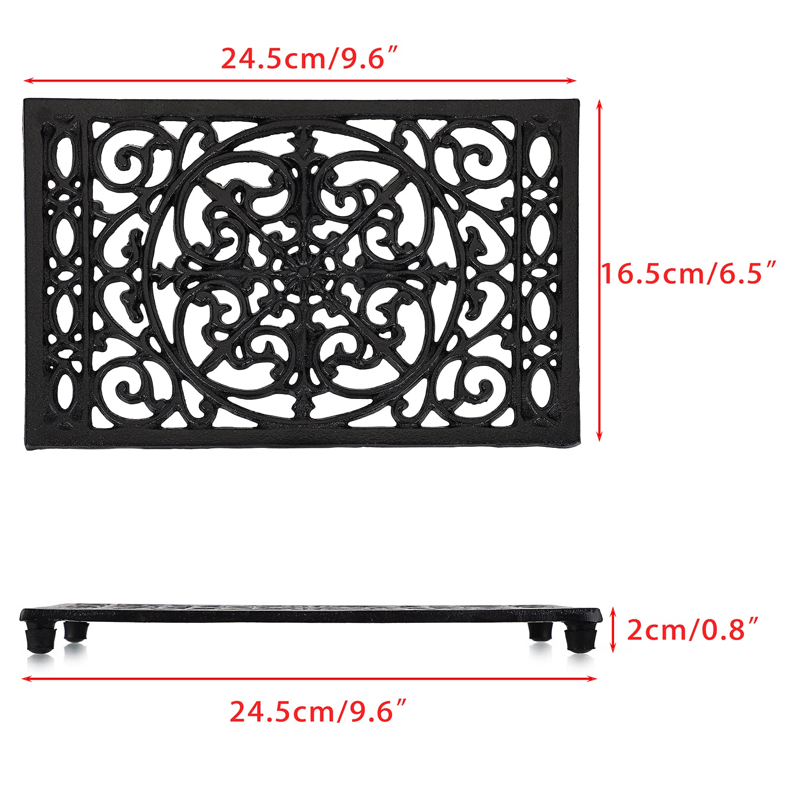 Rectangle Cast Iron Trivet Hea - Cast Iron Tetsubin reseña y precio