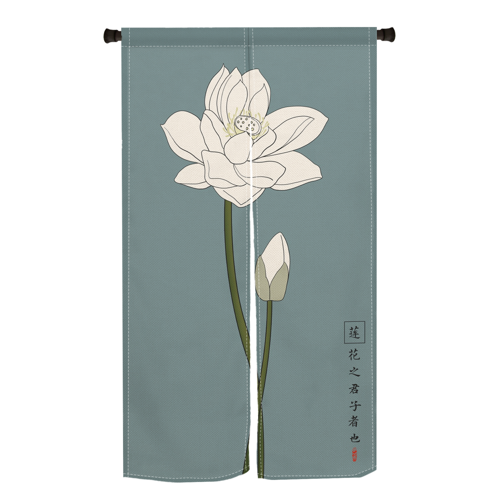 Chinese Lotus Door Curtain Res - Noren Curtain Doorway reseña y precio