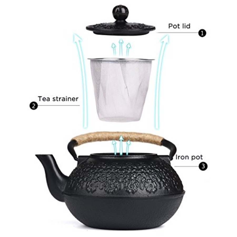 Cast Iron Teapot 40oz/ Japanes - Cast Iron Tetsubin reseña y precio