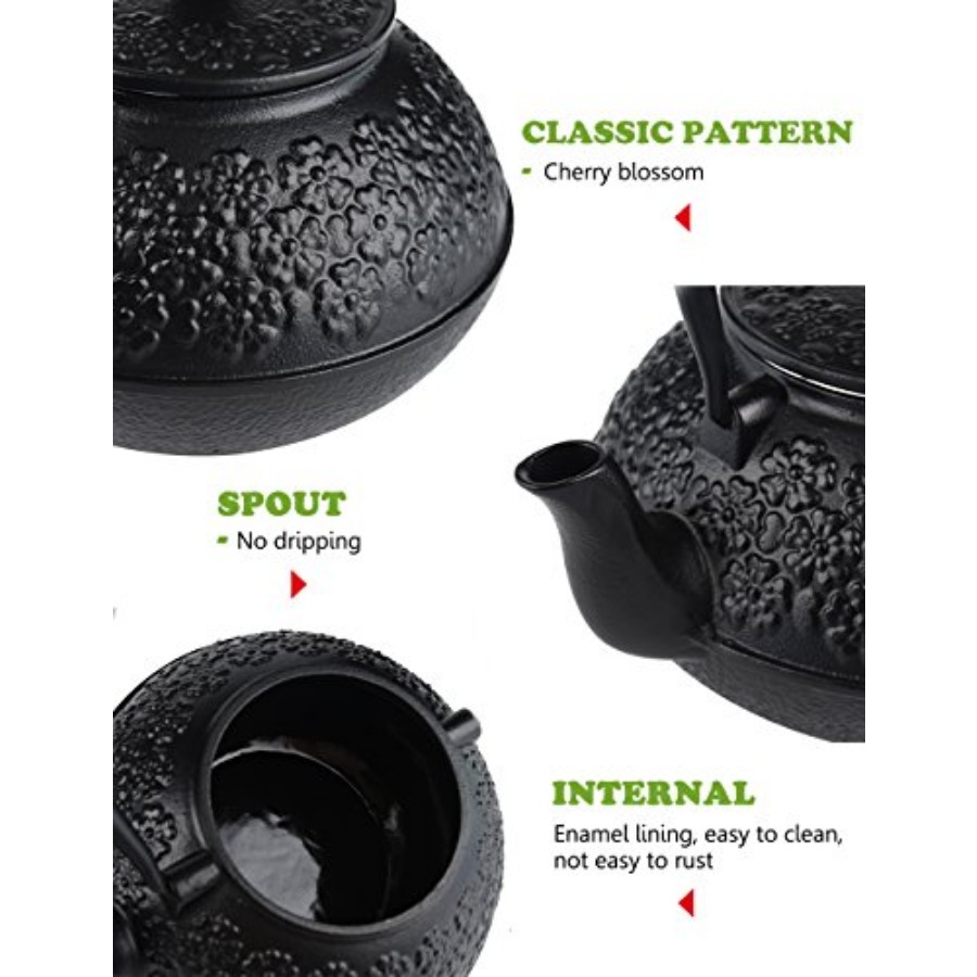 Cast Iron Teapot 40oz/ Japanes - Cast Iron Tetsubin reseña y precio