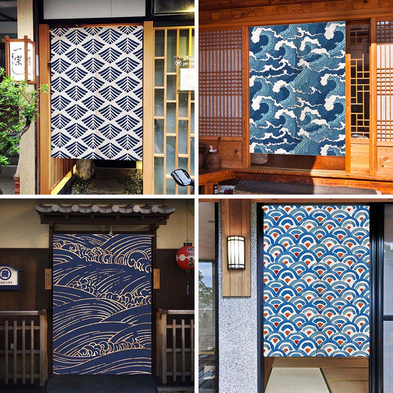 Waves Texture Japanese Noren D - Noren Curtain Doorway reseña y precio