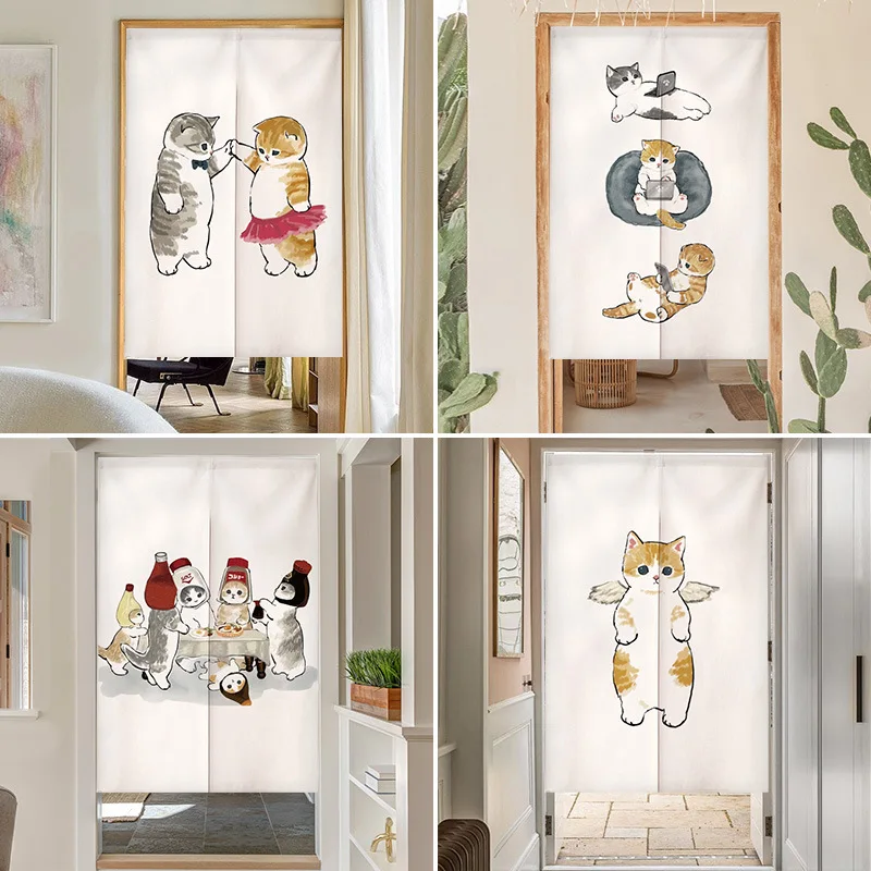 Funny Cat Japanese Door Curtai - Noren Curtain Doorway reseña y precio