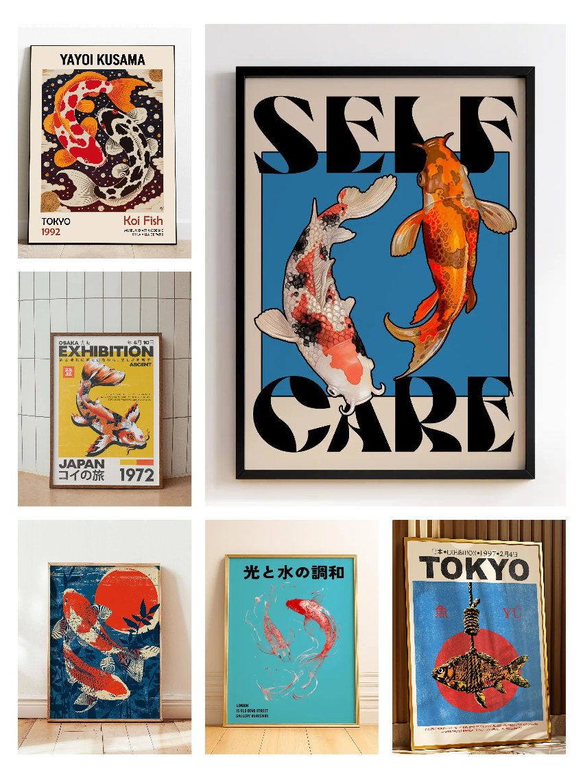 Japanese Red Koi Fish Canvas P - Japanese Lifestyle Gifts reseña y precio