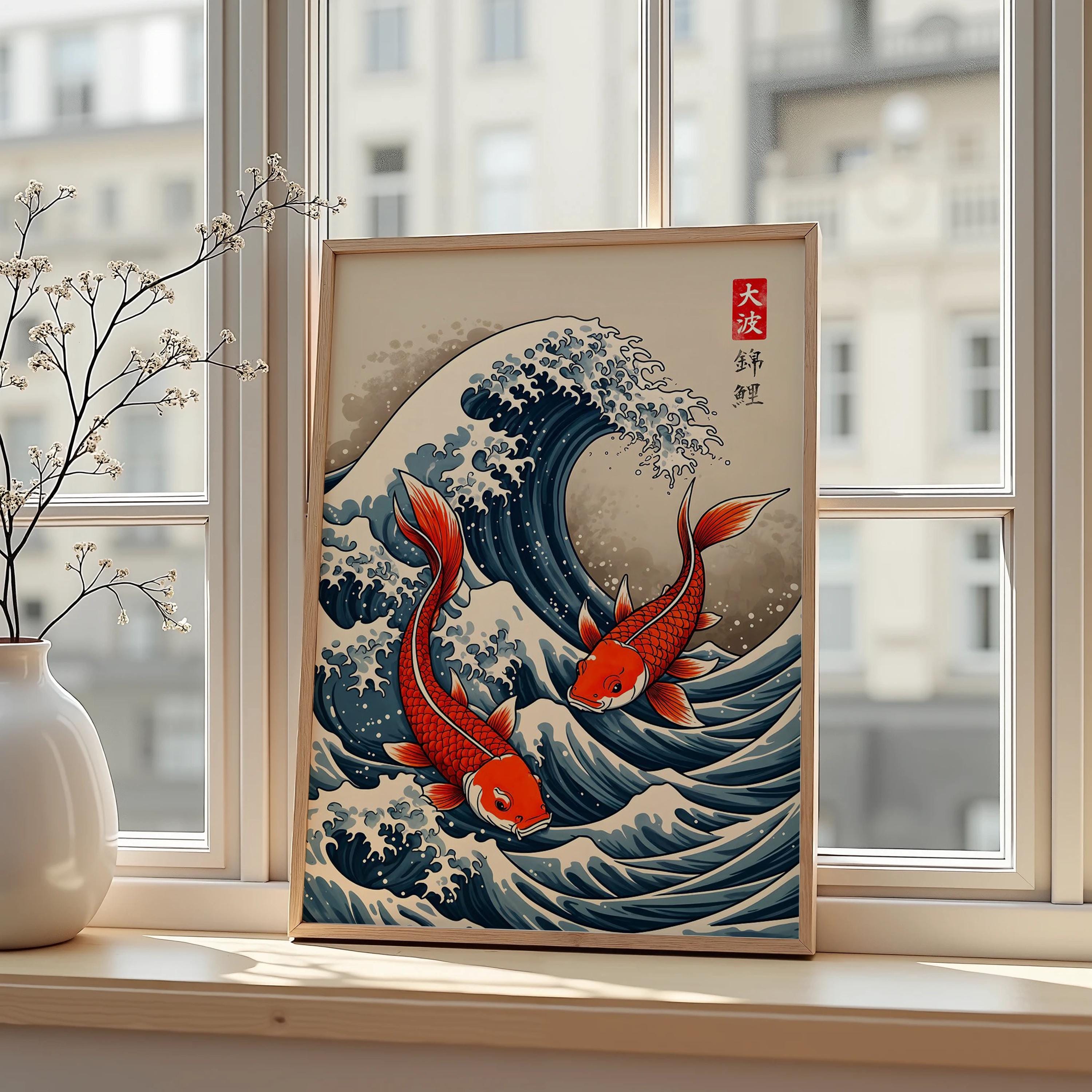 Japanese Red Koi Fish Canvas P - Japanese Lifestyle Gifts reseña y precio