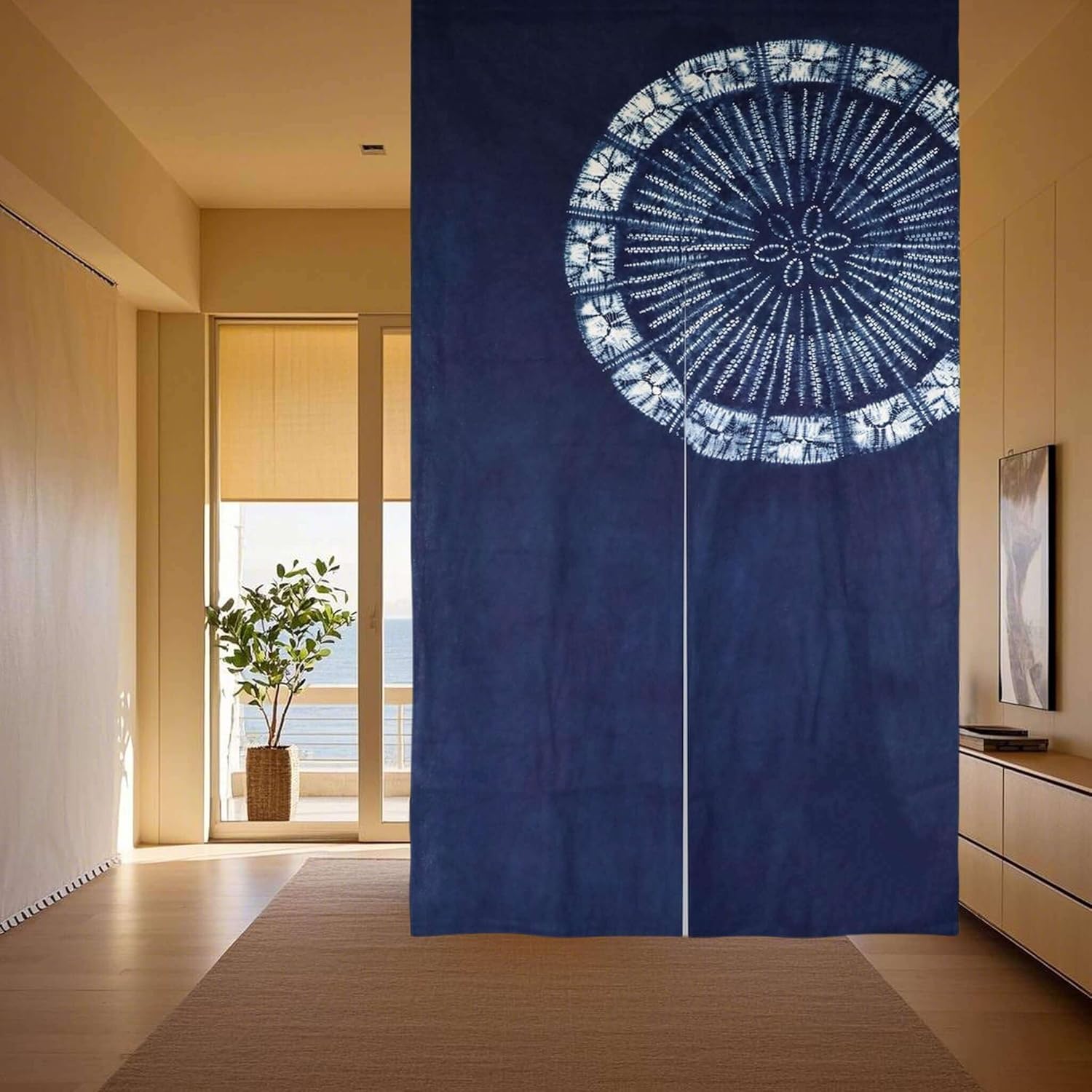 Hand Dyed Japanese  Curtain/Sh - Shibori Tie Dye reseña y precio
