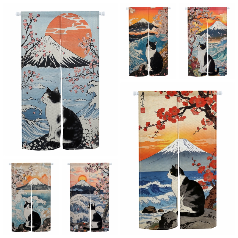 Japanese Ukiyo Noren Door Curt - Noren Curtain Doorway reseña y precio