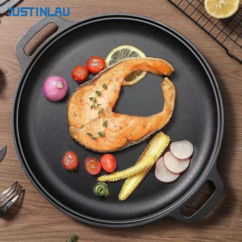 JUSTINLAU Double-Ear Frying Pa - Cast Iron Tetsubin reseña y precio