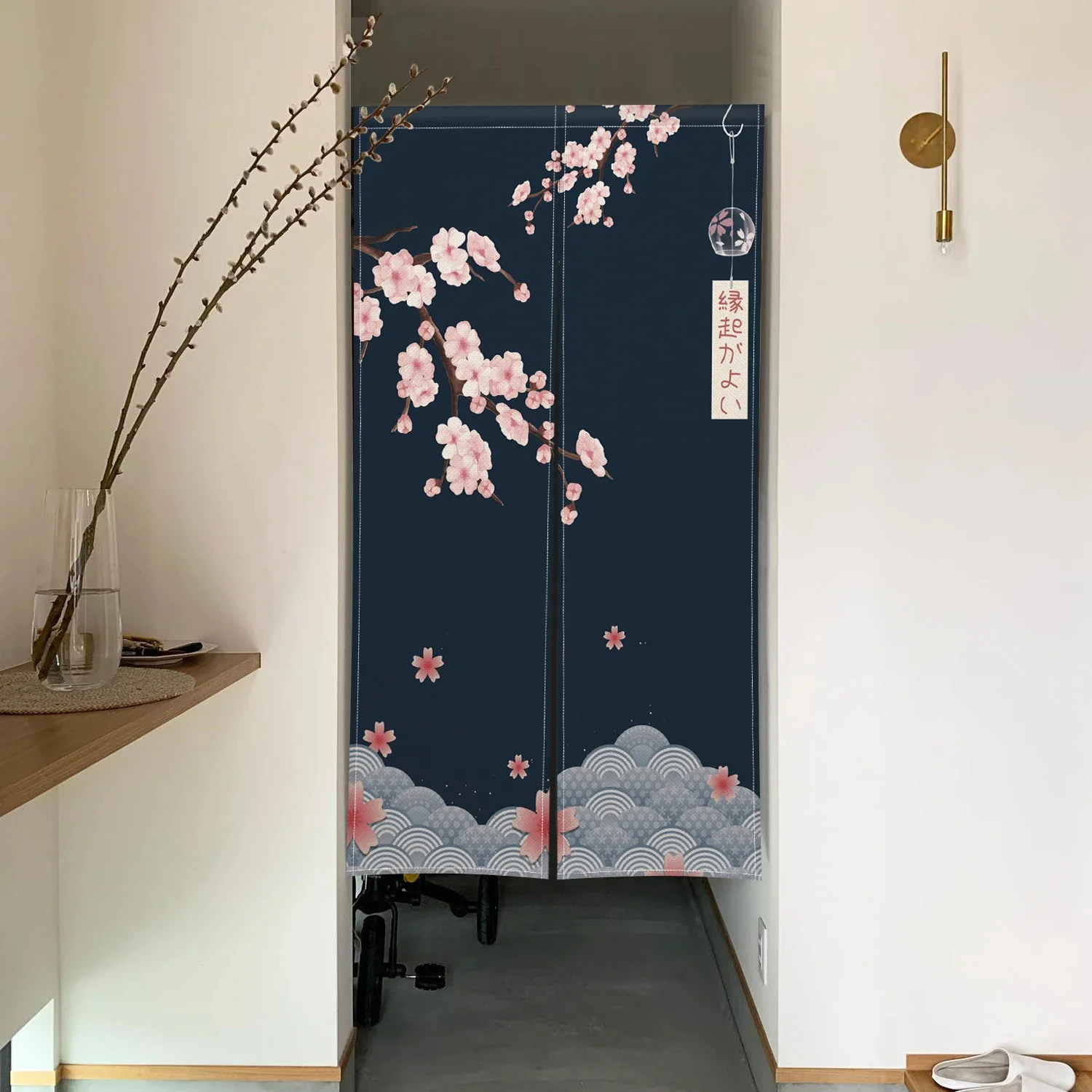 Cherry Blossom Door Curtain Ja - Noren Curtain Doorway reseña y precio