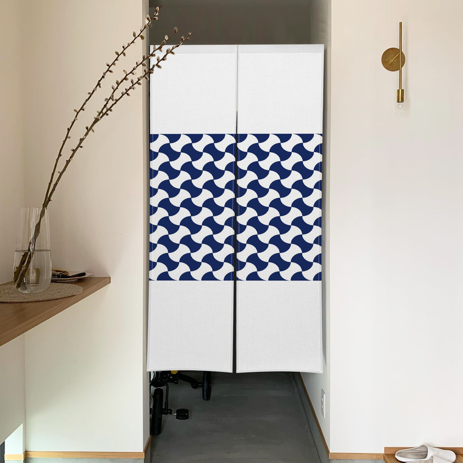 Japanese Linen Noren Blue Whit - Noren Curtain Doorway reseña y precio