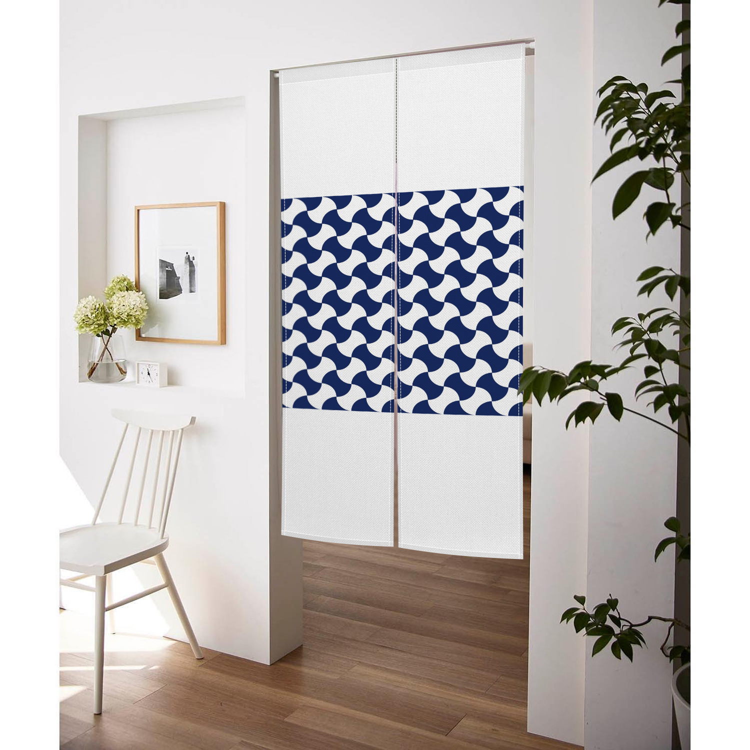 Japanese Linen Noren Blue Whit - Noren Curtain Doorway reseña y precio