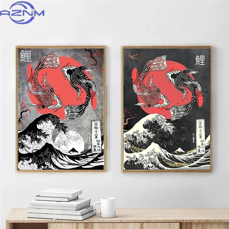 AZNM Canvas Painting Big Wavy  - Japanese Lifestyle And Traditions reseña y precio