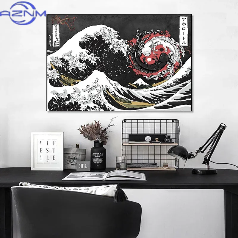 AZNM Canvas Painting Big Wavy  - Japanese Lifestyle And Traditions reseña y precio