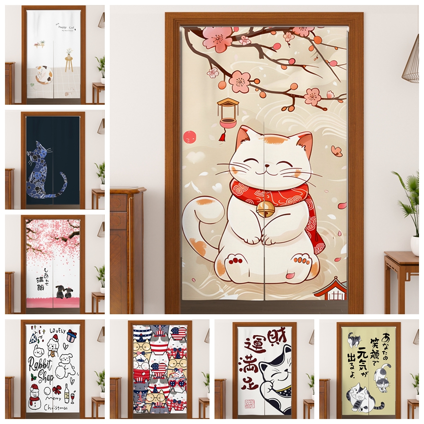 Lovely Cat Japanese Noren Door - Noren Curtain Doorway reseña y precio