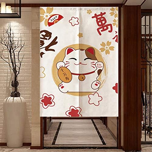 Lucky Cat Noren Japanese Curta - Noren Curtain Doorway reseña y precio